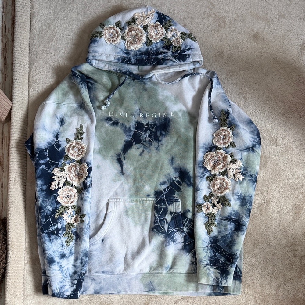 Civil Regime Floral Tie-Dye Hoodie